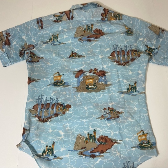 Vtg J.P. Austin Butterfly Collar Polyester Hawaiian Shirt 70s - Picture 6 of 7